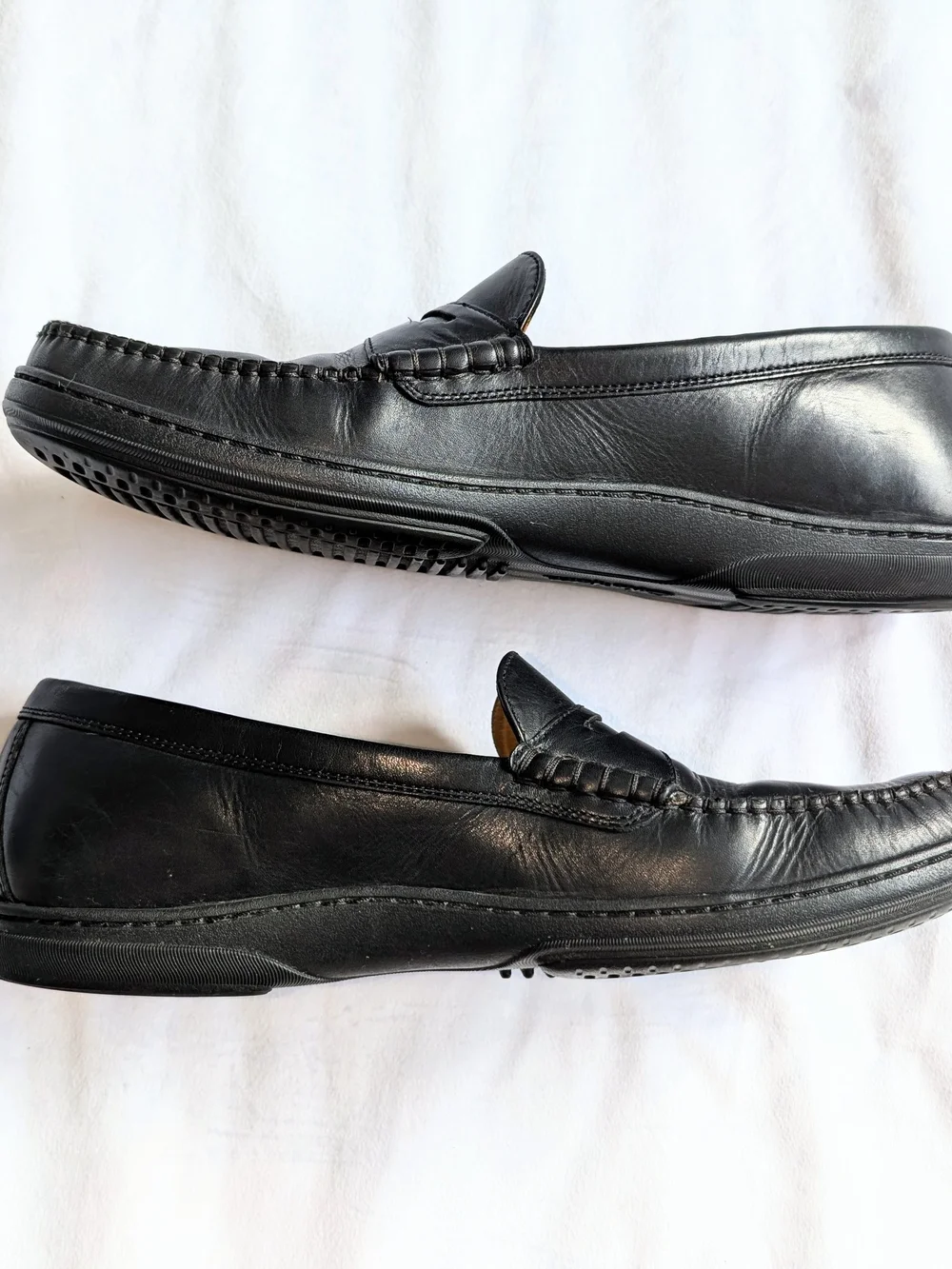 Mens Cole Haan  10.5 Slip On Driving Loafers Black Leather CO7917 - Picture 7 of 10